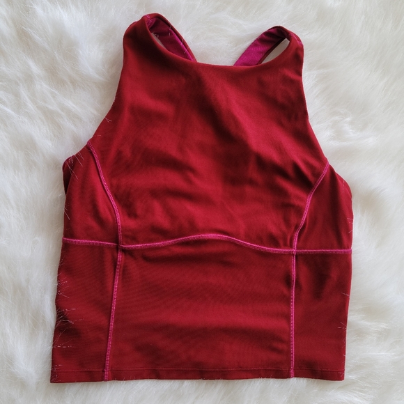 Lululemon Key To Balance Nulu High Neck Red Tank Top Size 6 - Picture 7 of 11